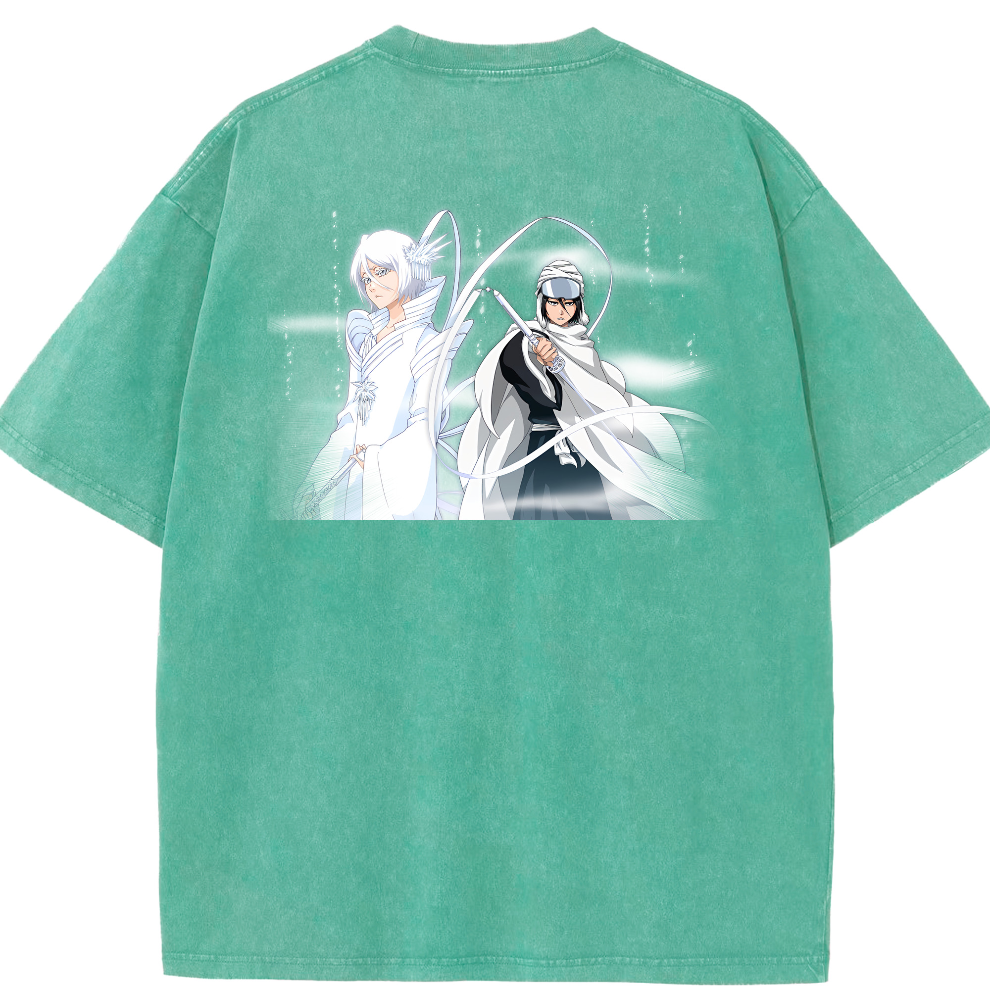 （画像用） ブリーチ 朽木ルキア BLEACH Kuchiki Rukia 綿100% ヴィンテージ風 半袖Tシャツ（背面プリント）